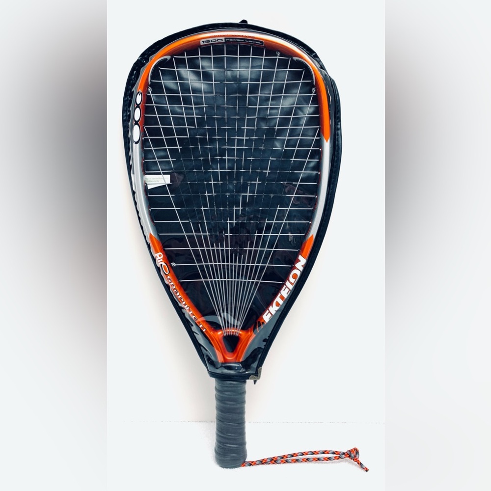 EKTELON AIR-O Graphite Ti Premium Racquetball Racket + Zip-Up Racquet Cover Case - Picture 2 of 10